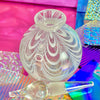 Hand-Blown White Swirl Perfume Bottle