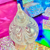 Hand-Blown White Swirl Perfume Bottle