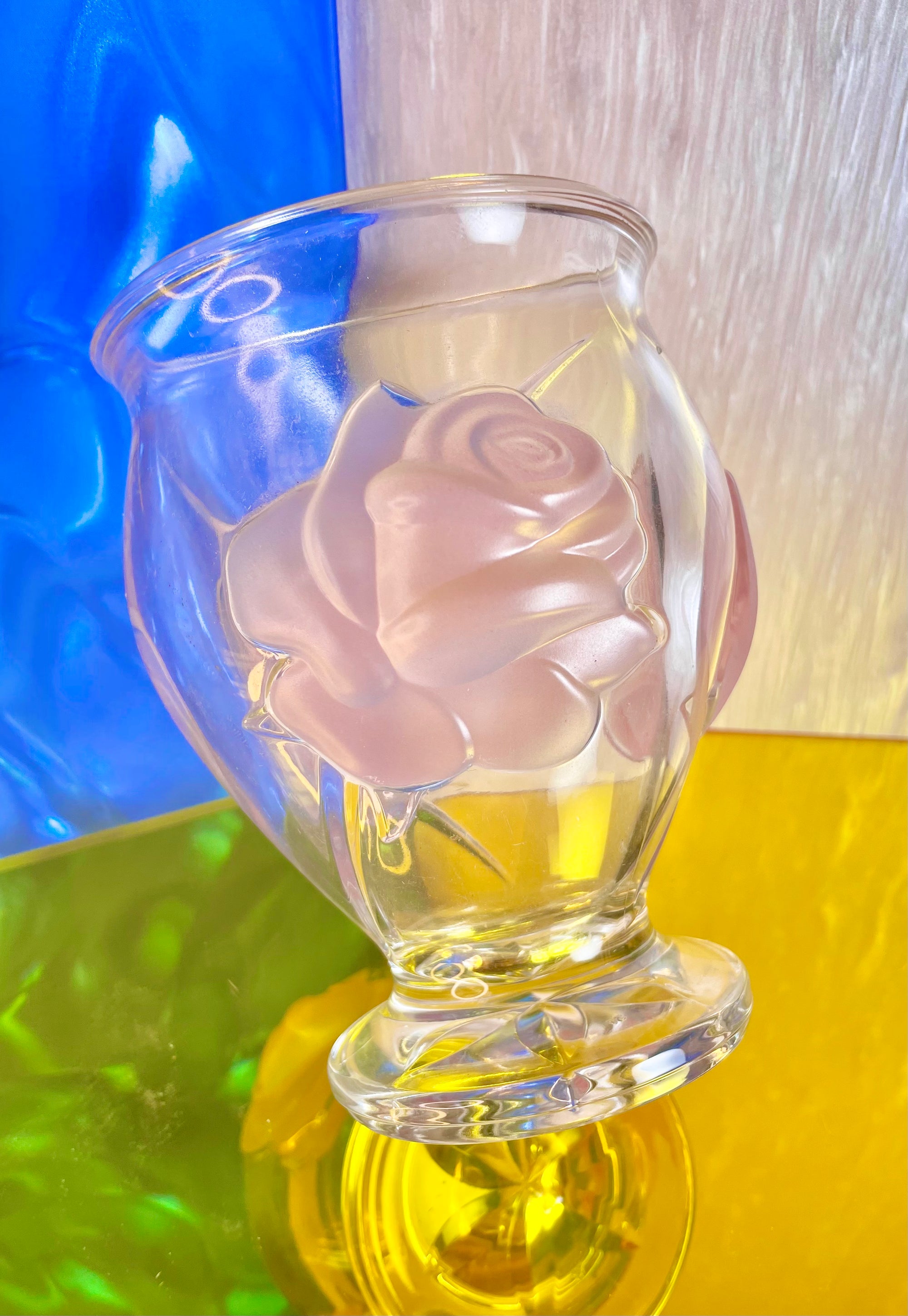 French Rose Glass Vase