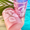 Hand-painted Pink Frosted Glass Cups