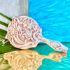 Pink Art Nouveau Ceramic Hand Mirror