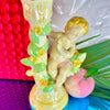 Yellow Ceramic Floral Cherub Candle Holder (Right)