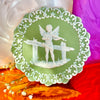 Green Jasperware Cupid Tray