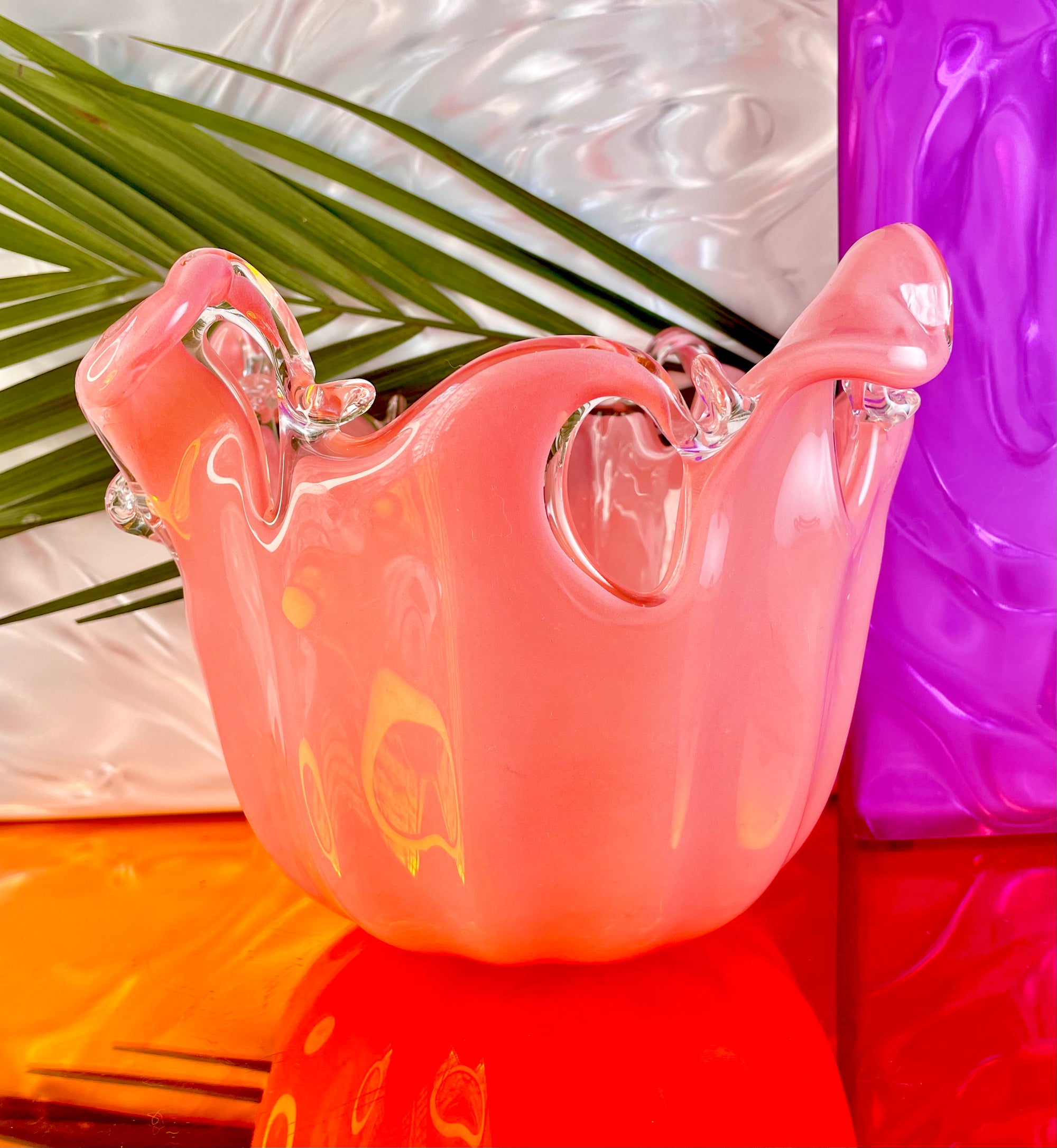 Pink Murano Glass Splah Bowl