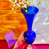 Cobalt Blue Glass Trumpet Bud Vase