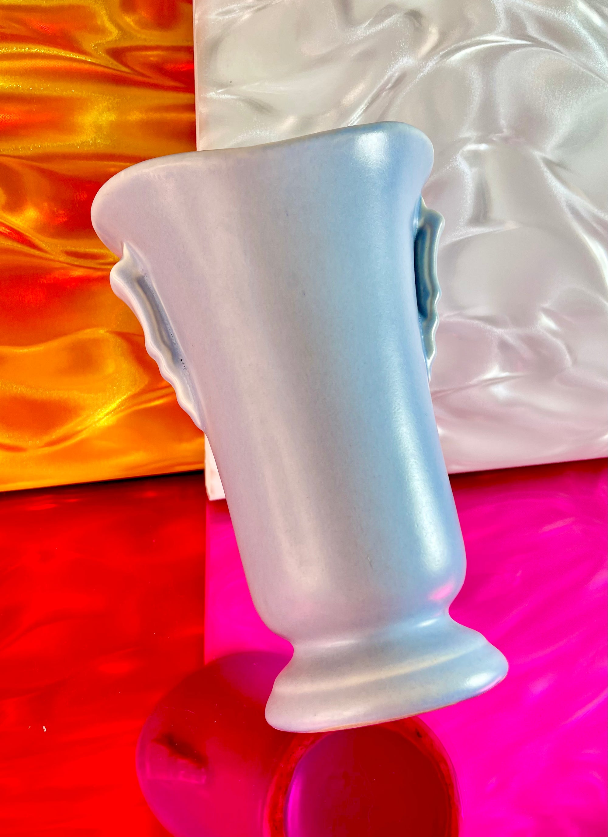 Pastel Blue Ceramic Trumpet Vase