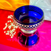 Silver and Cobalt Blue Glass Ash Tray