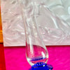 Clear & Cobalt Blue Floral Trumpet Vase