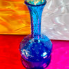 Aqua Blue Glass Hob Knob Vase