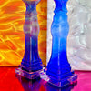 Cobalt Blue Glass Candle Holders