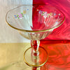 Hand-Painted Floral Glass Compote Bowl