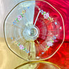 Hand-Painted Floral Glass Compote Bowl