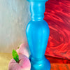 Frosted Aqua Glass Pillar Vase