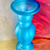 Frosted Aqua Glass Pillar Vase