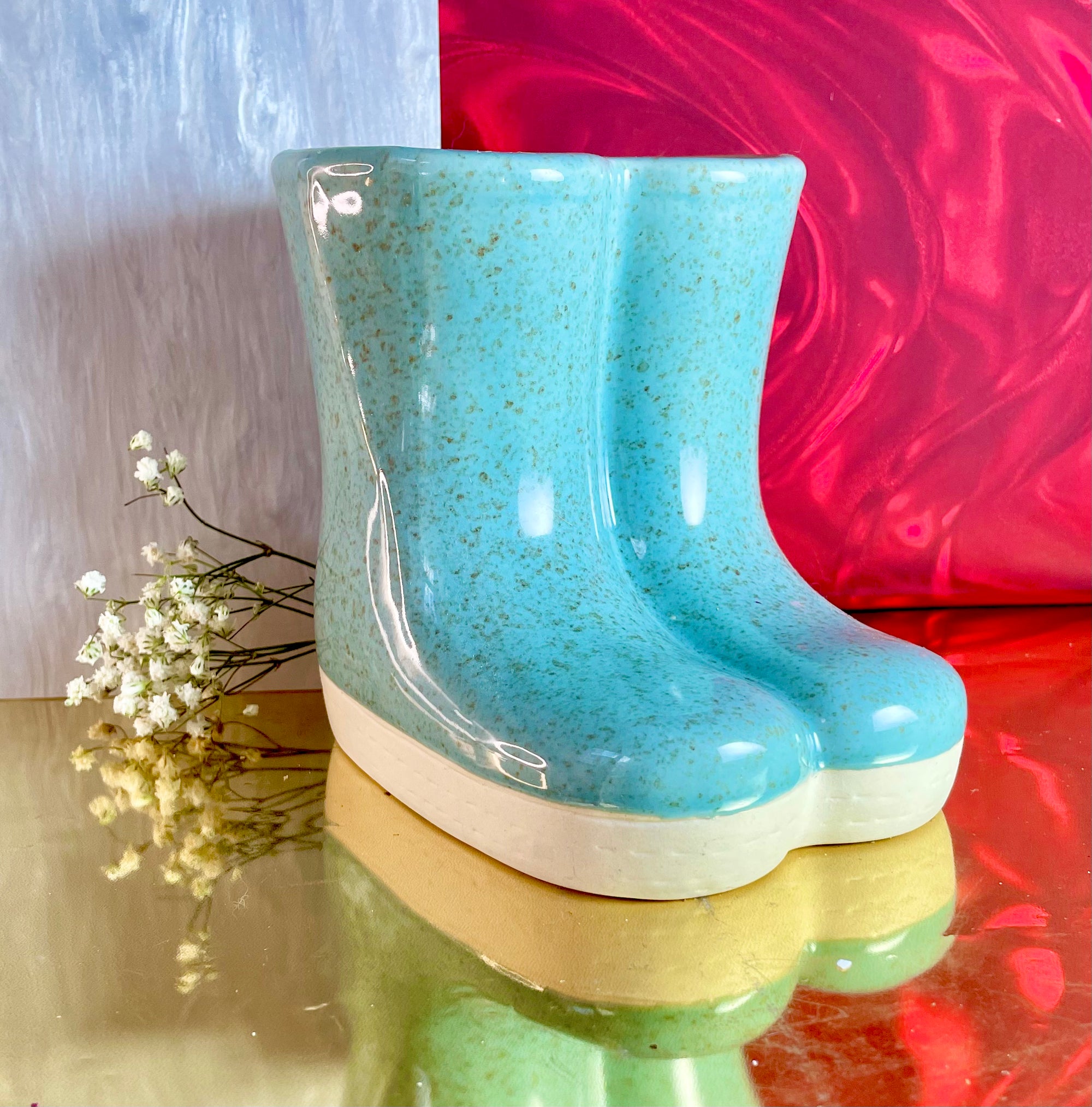 Speckled Blue Boots Vase