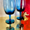 Navy Blue Glass Geometric Wine Glasses