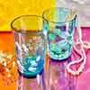 Hand-Painted Floral Cerulean Glasses