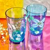 Hand-Painted Floral Cerulean Glasses