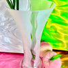 Frosted Glass Wiggle Trumpet Vase