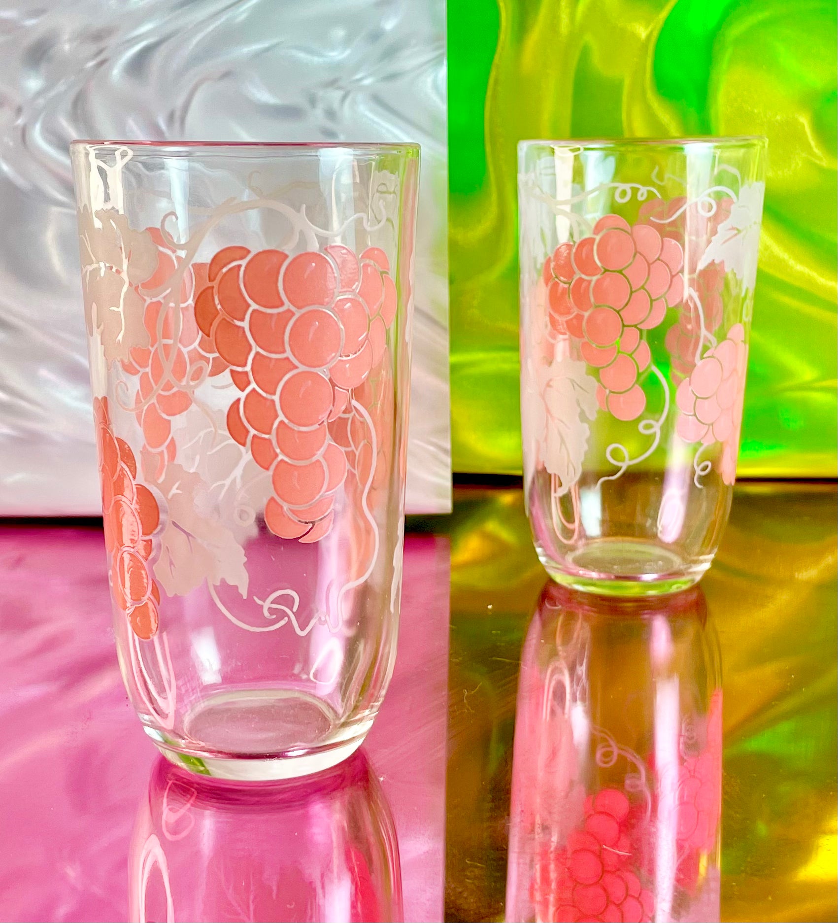 Pink Grape Drinking Glasses