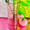 Pink Jelly Glass Ripple Vase