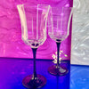 Clear and Black Facet Wine Glasses