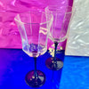 Clear and Black Facet Wine Glasses