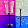 Clear and Black Facet Wine Glasses