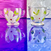 Hand-Painted Glass Magnolia Loving Cup and Pitcher