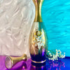 Gold Bohemian Glass Floral Decanter