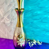 Gold Bohemian Glass Floral Decanter