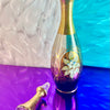 Gold Bohemian Glass Floral Decanter