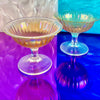 Iridescent Peach Coupe Glasses