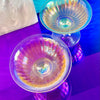 Iridescent Peach Coupe Glasses