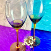 Amber and Navy Duo Tone Wine Glasses