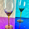 Amber and Navy Duo Tone Wine Glasses