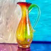 Red and Yellow Crackle Pitcher Bud Vase