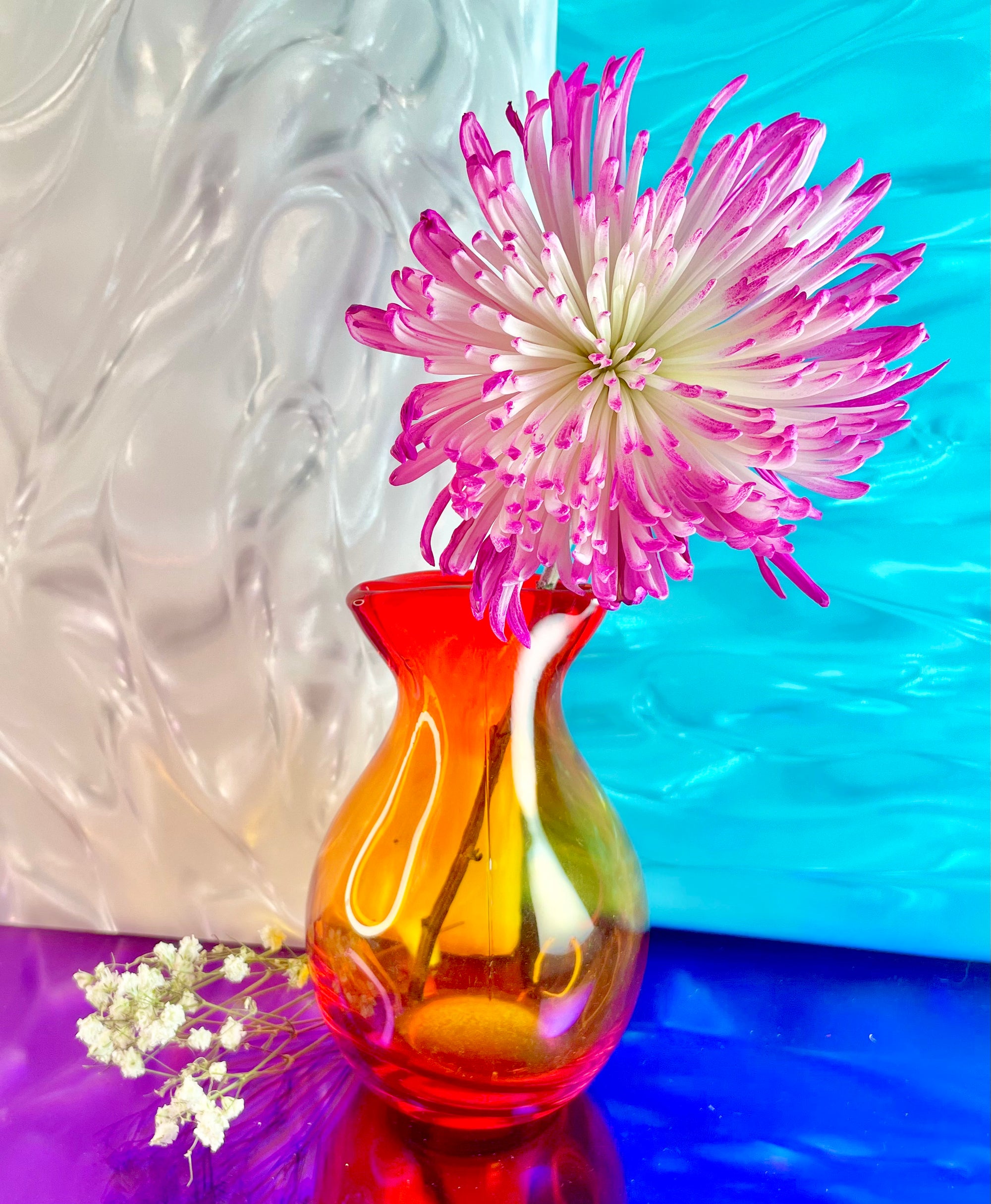 Abstract Red and Yellow Bud Vase