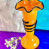 Yellow and Black Abstract Bud Vase