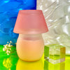 Pink Frosted Glass Candle Lamp