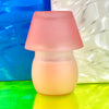 Pink Frosted Glass Candle Lamp