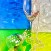 Abstract Stained Glass Wine Glasses