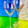 Abstract Stained Glass Wine Glasses