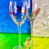 Abstract Stained Glass Wine Glasses