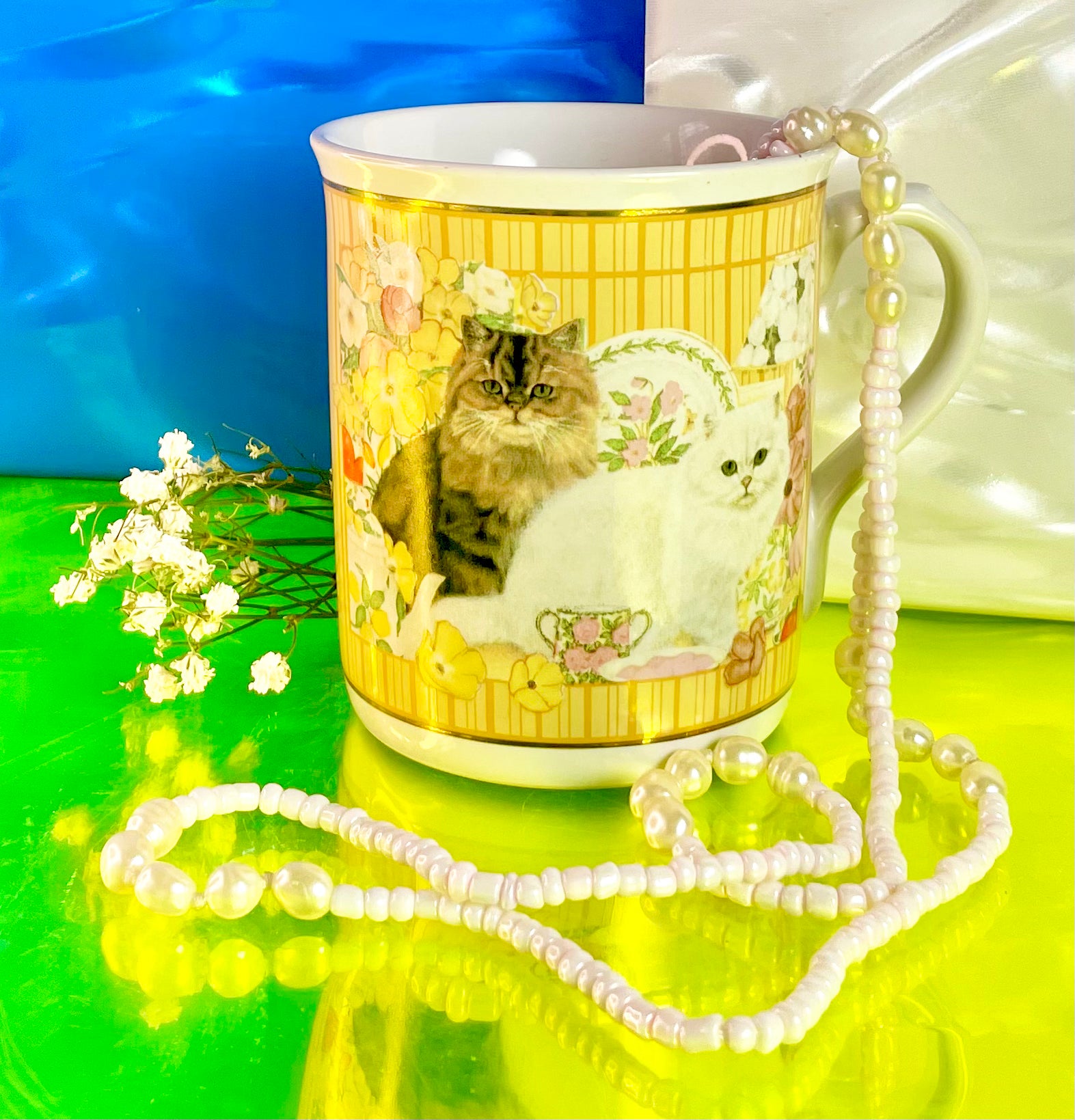 Yellow Kitties Ceramic Mug