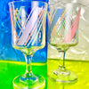 Pastel Striped Glass Goblets