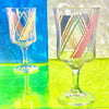 Pastel Striped Glass Goblets