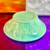 Green Milk Glass Rose Dish