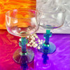 Green and Clear Cactus Margarita Glasses