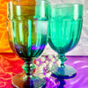 Green Glass Water Goblets